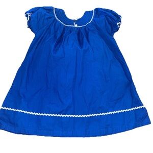 Girls Size 6 Lil Cactus Smocked Dress Blue Short Sleeve Nativity Christmas